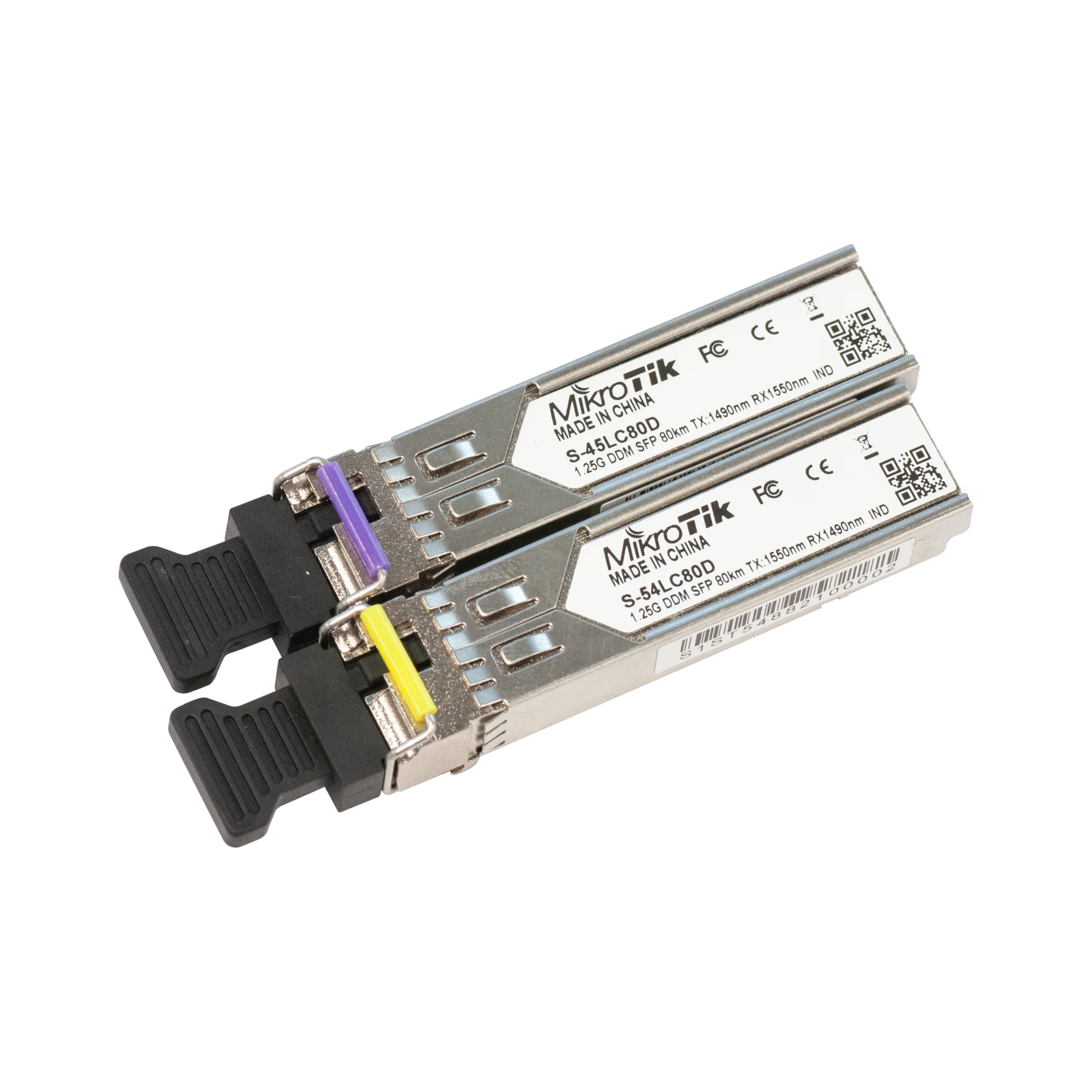 Пара модулей Mikrotik SFP оптический, 1.25G, дальность до 80км, 1490/1550нм