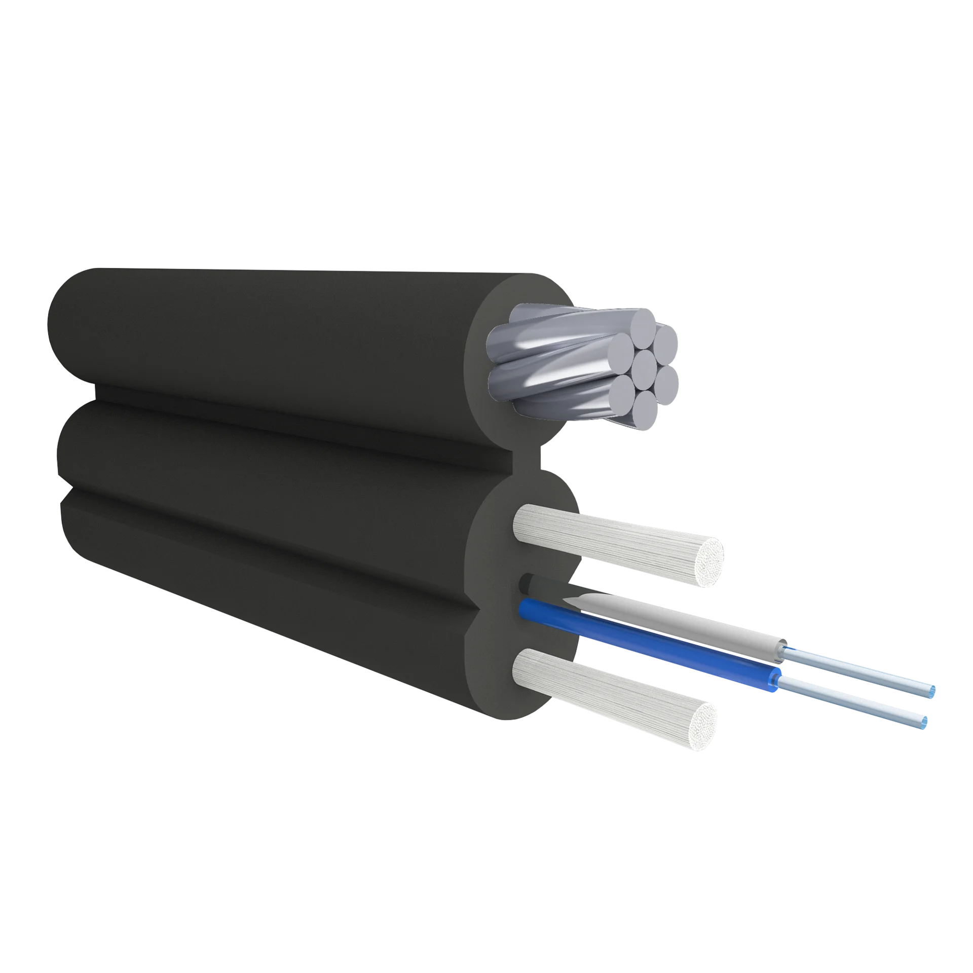 Кабель оптический Alpha Mile Flex FTTx, с дополнительным несущим элементом (трос 1.2мм), 2 волокна 657A2