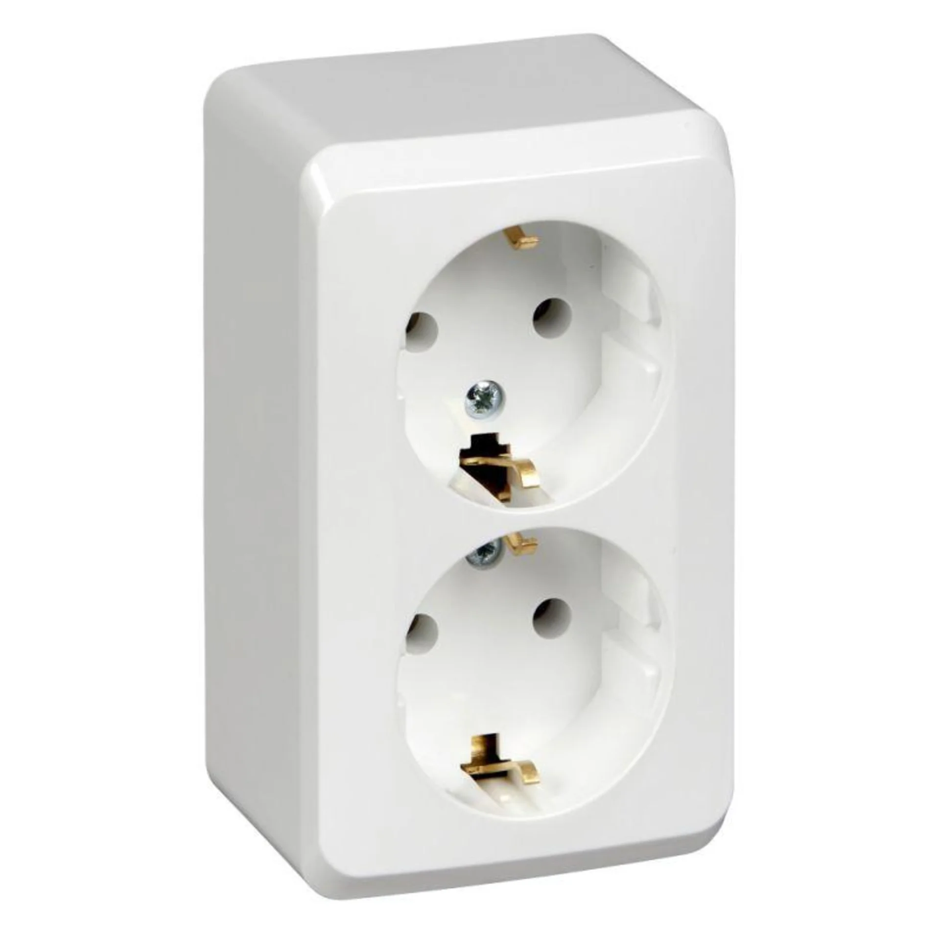 Розетка 2-м ОП Этюд 16А IP20 250В с заземл. без защ. шторок бел. SE PA16-007BSysteme Electric