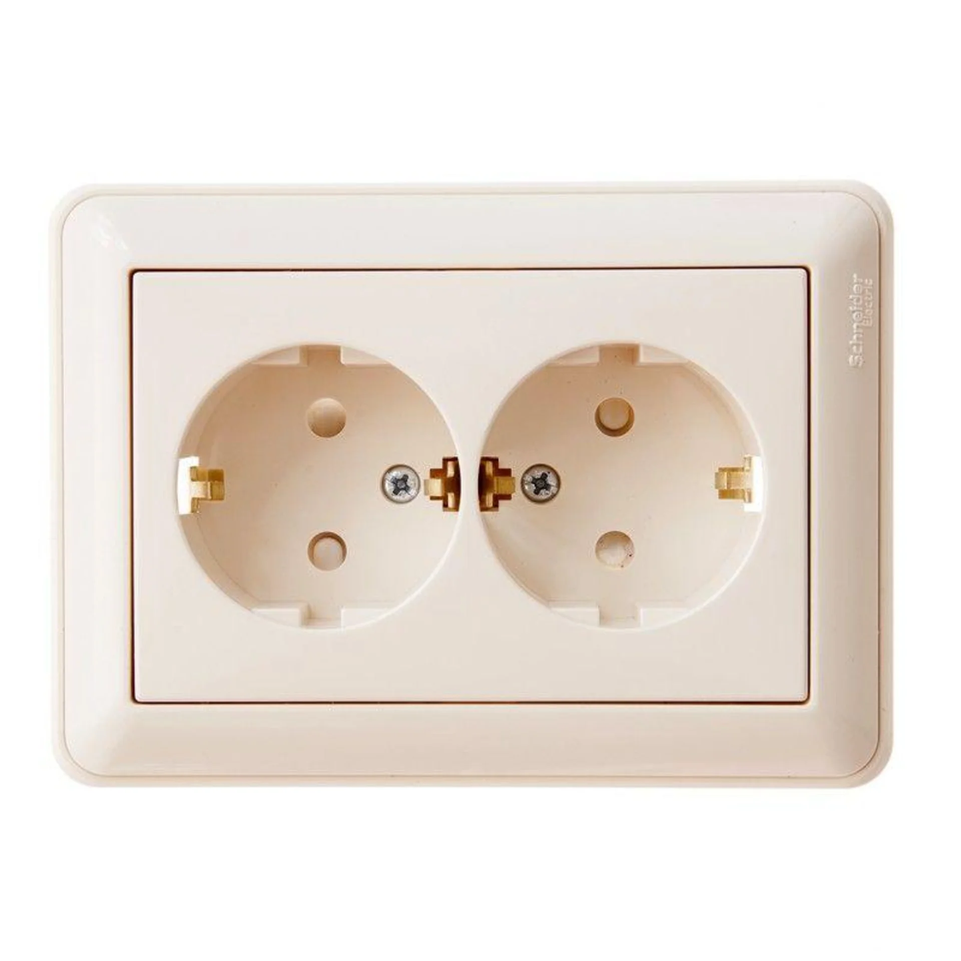 Розетка 2-м СП W59 16А IP20 с заземл. защ. шторки в сборе сл. кость SE RS16-255-28Systeme Electric