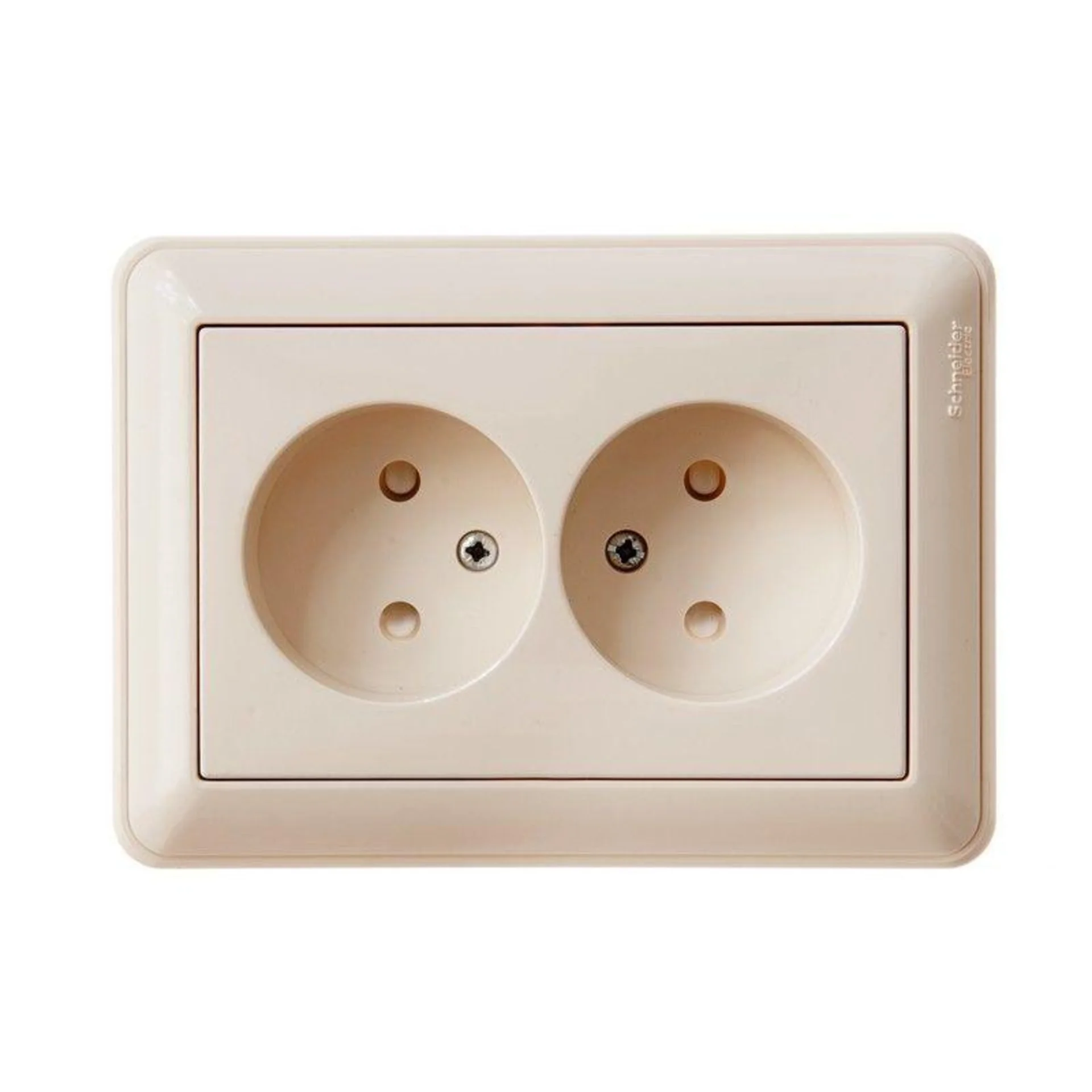 Розетка 2-м СП W59 16А IP20 без заземл. защ. шторки сл. кость SE RS16-254-28Systeme Electric