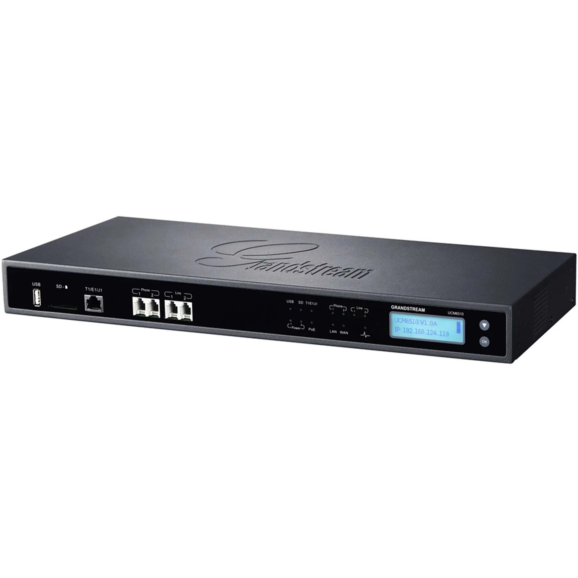 Grandstream UCM6510 - IP ATC. До 2000 абонентов / 200 одновременных вызовов, до 8 конф.,2хFXS, 2xFXO, 1xPRI(E1), 1xWAN, 1xLAN